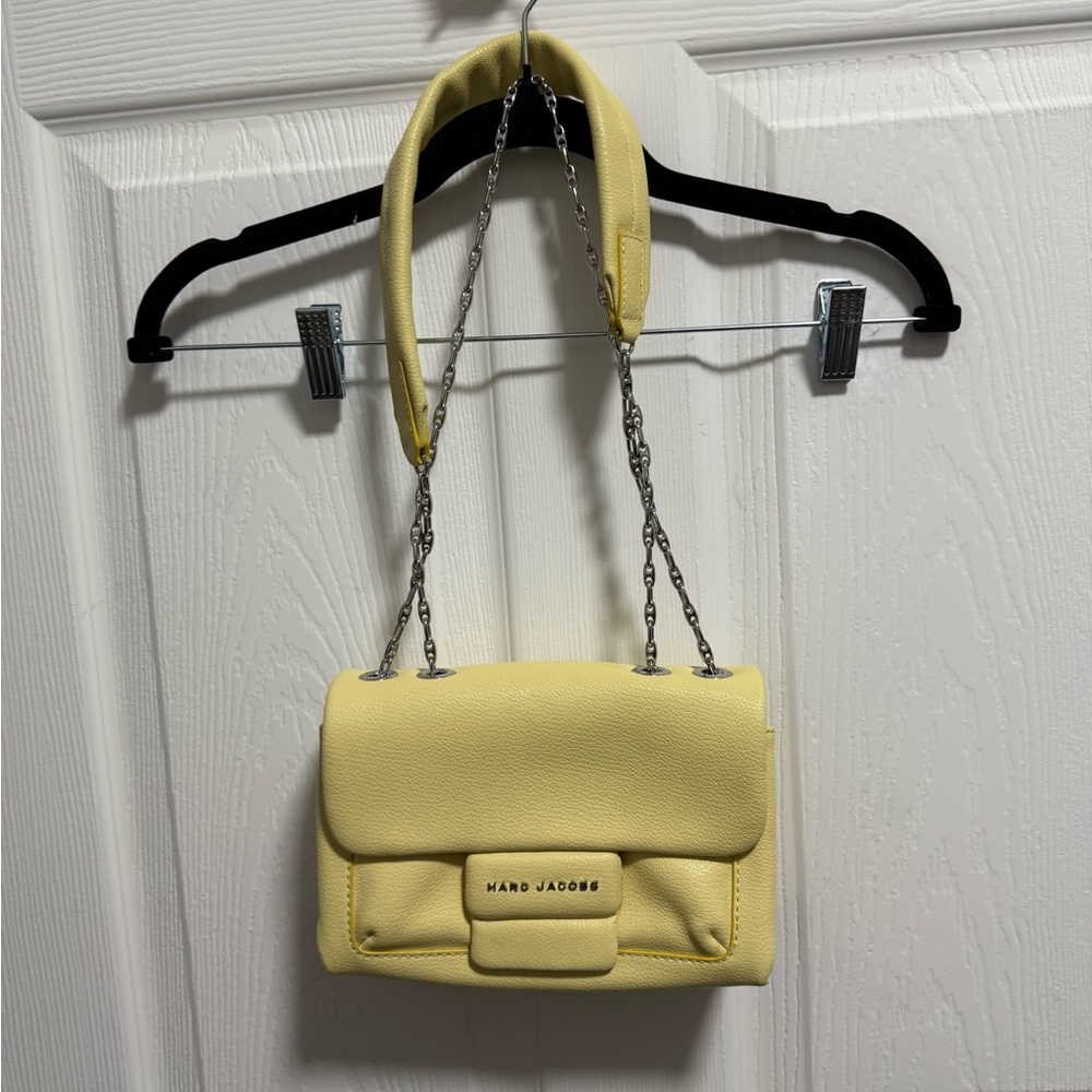 Marc Jacobs Light Yellow Shoulder Bag with Silver Chain